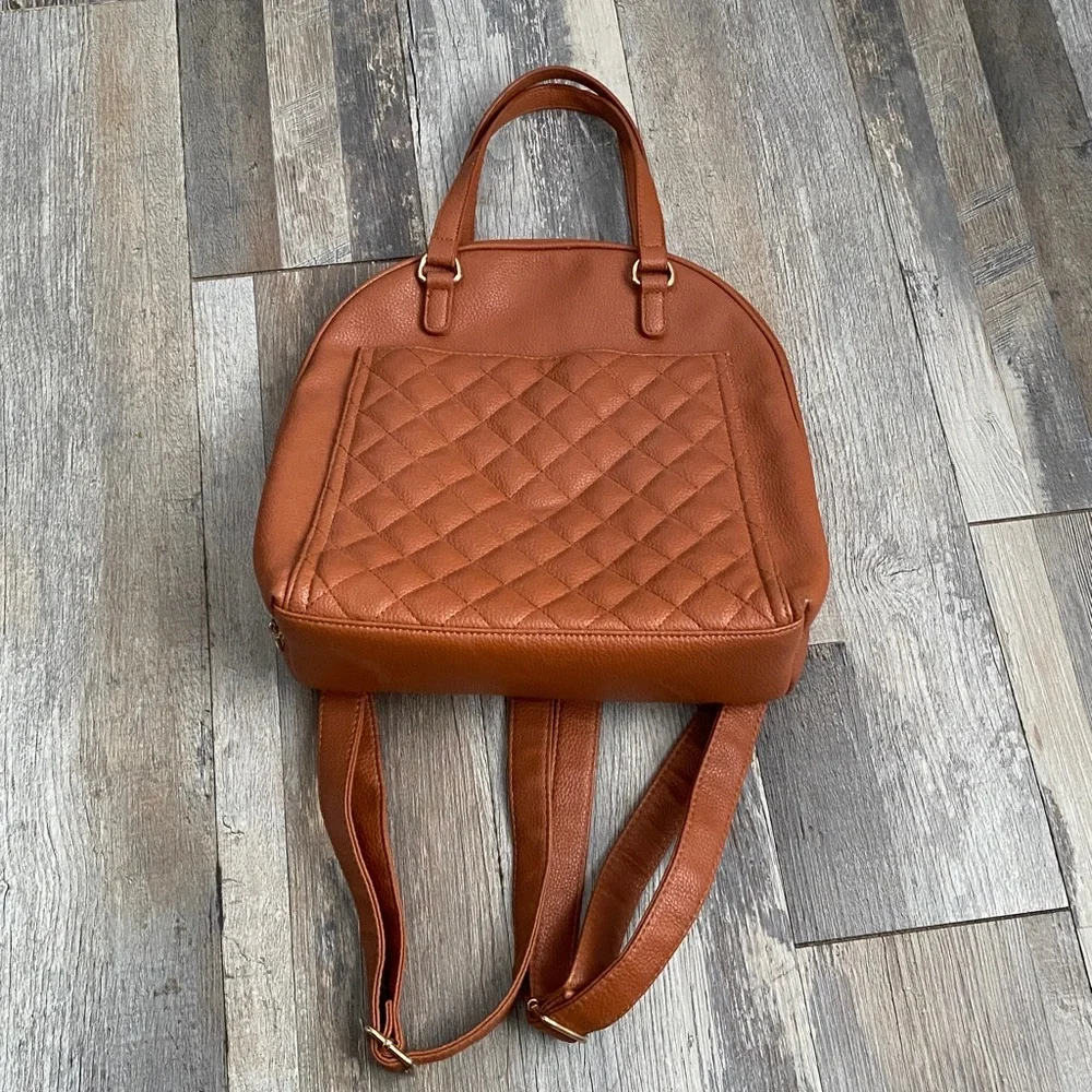 Elegant Brown Quilted Backpack